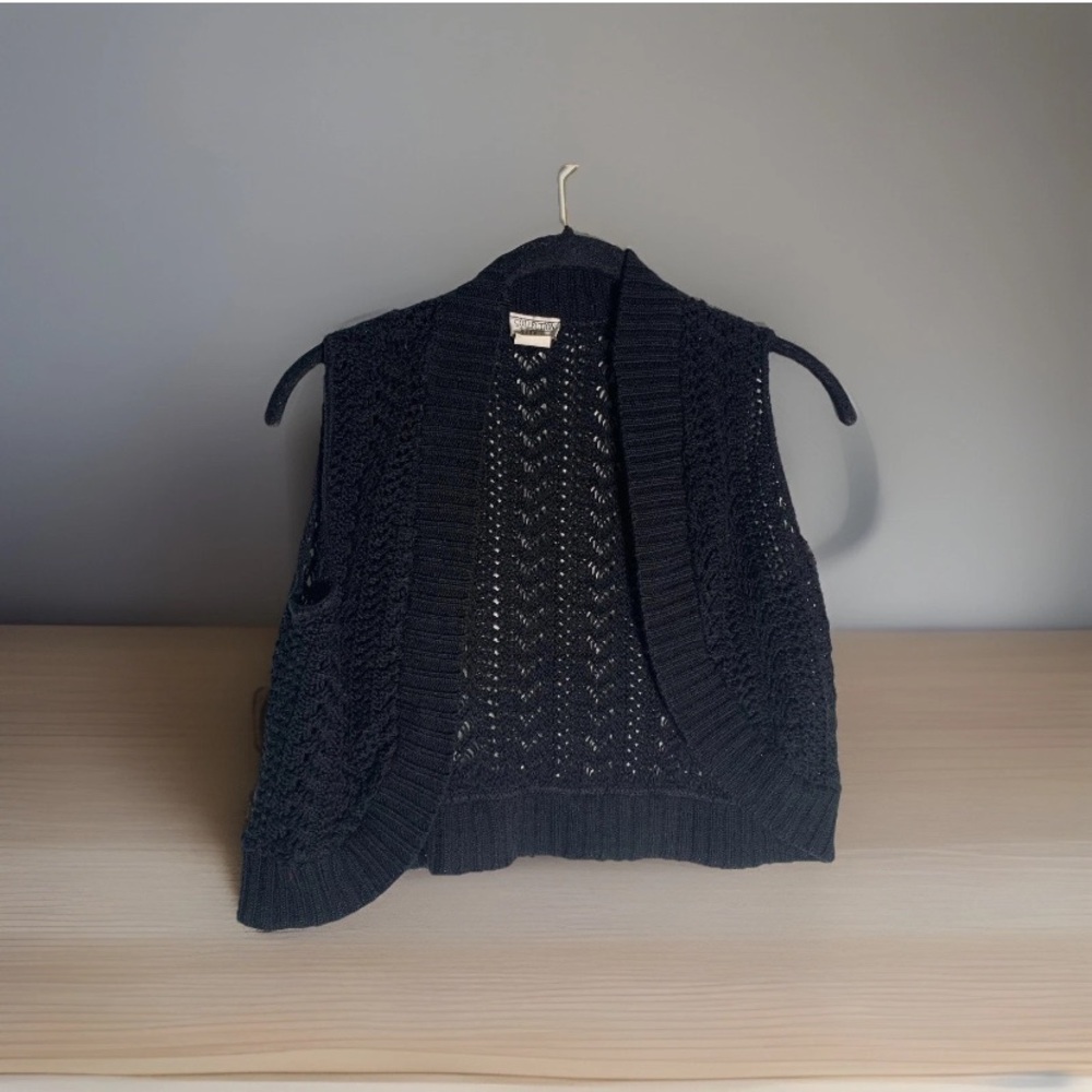 Collection XIIX Crochet black Open top M-L y2k 90's